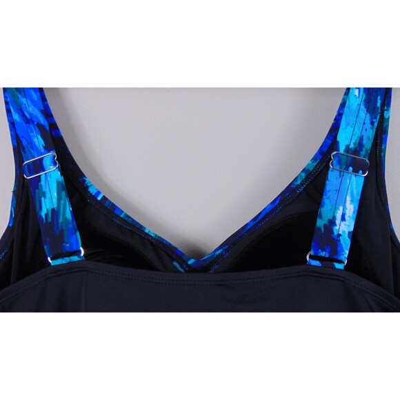 Swim Suits For All Bathing Suit Size 18 One Piece Dress Padded Black / Blue SWIM - Picture 4 of 8